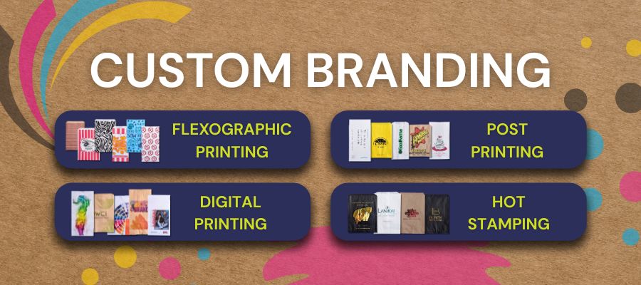 Image of various paper bag customization options.